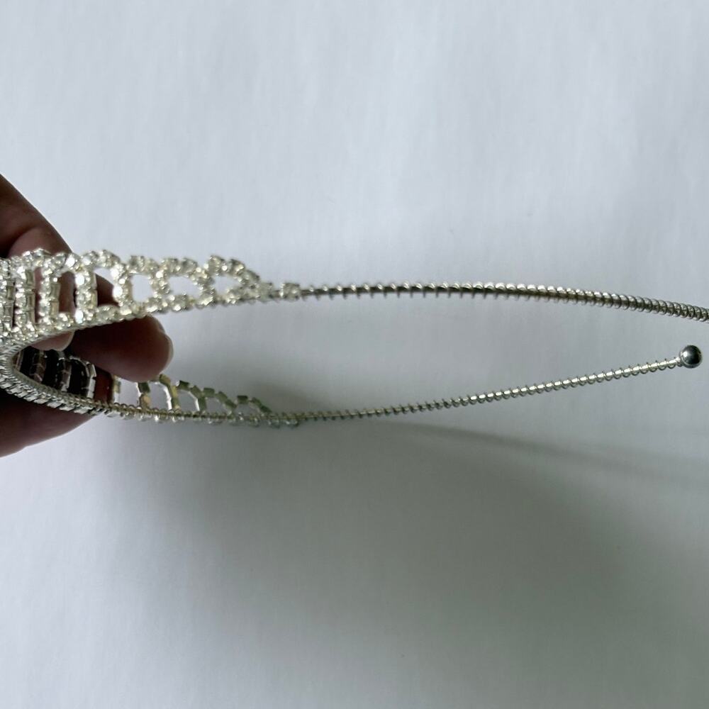 Small Silver-tone Rhinestone Tiara - Picture 4 of 4